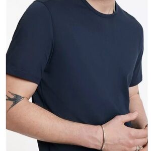 John Varvatos men’s bond navy blue short sleeve shirt